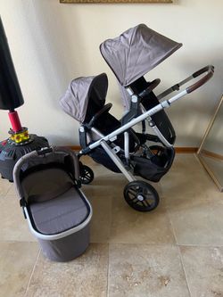 Uppababy Vista V2 Double Stroller With Bassinet Theo