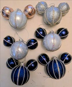 Mickey Christmas Ornaments new 6 piece handmade 4x4
