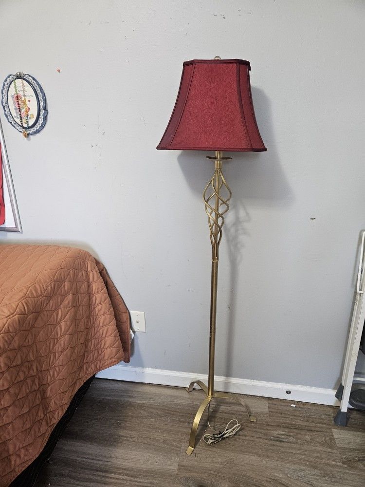 Brass Column Floor Lamp, Standard Lamp