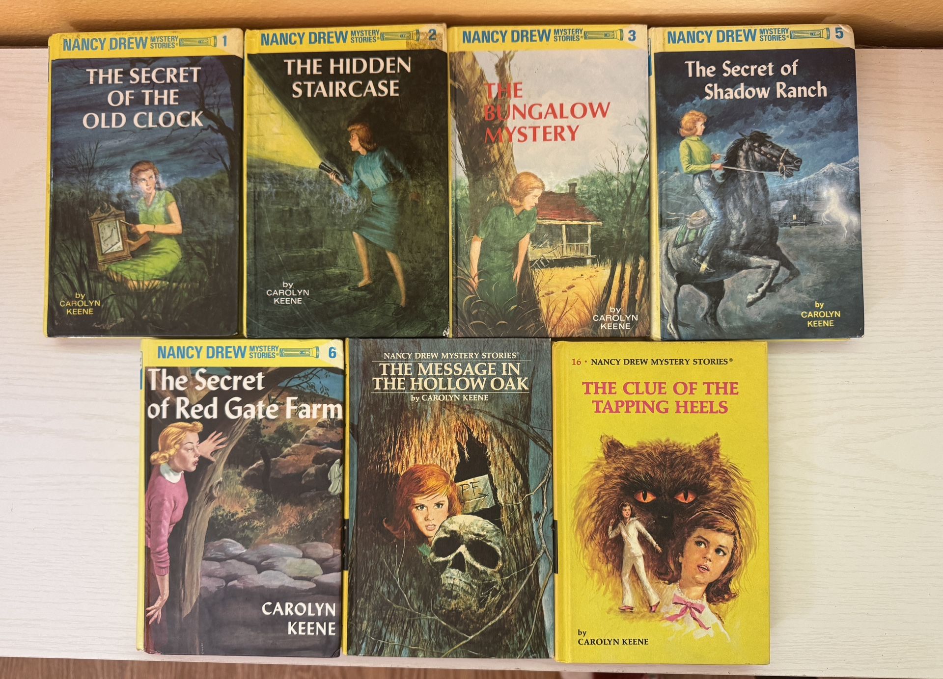 Nancy Drew Mystery Book Collection Set of 7 Hardback Vintage Books