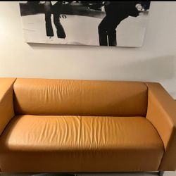 Tan Leather Couch 