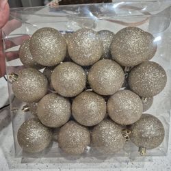 Gold Glitters Christmas Ornaments 