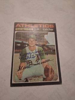 1971 Gene Tenace T.C.G. Topps Card # 338, World Series Most Valuable Player, Autograph and Original Signature.