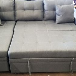 Reversible gray sofa chaise sectional