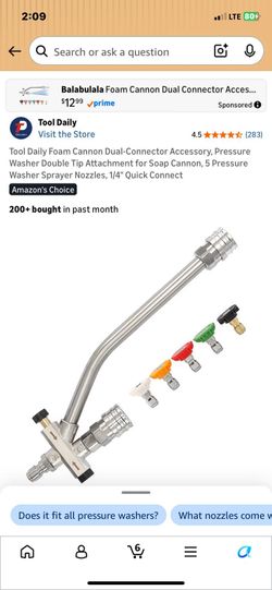 Pressure washer tips with foam canister attatchment