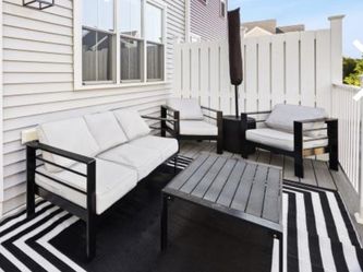 Patio Set includes rug, umbrella.