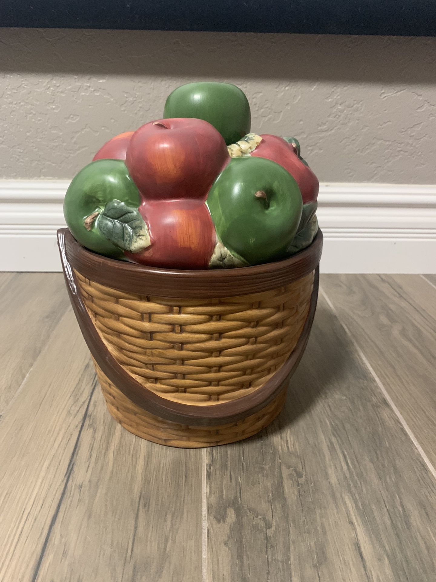 Glass Apple Cookie Jar