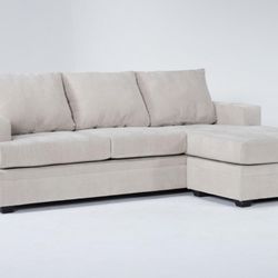 Living Spaces Bonaterra Sand 97" Sofa with Reversible Chaise