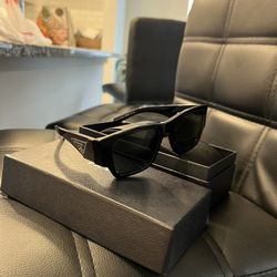 Prada Milano Black Triangle Logo Sunglasses – Authentic w/ Box