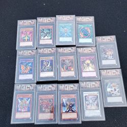 Yu-Gi-Oh Cards Graded PSA 10 9.5 9 8.5 $75! PER card. All 15 Cards $900! I have EXODIA completed $600! Or blue eyes $200! Tripe blue $300