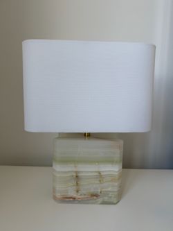 Jade green/yellow/mint stone lamp set of 2