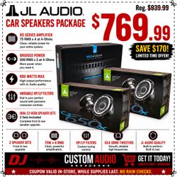 JL Audio Car Speaker System Evolution C2 2 Sets 6 1/2" 2-Way Coaxial Speakers RD400/4 4 Channel Amplifier 450 Watt C2-650X 🚨 Payment Options Availabl