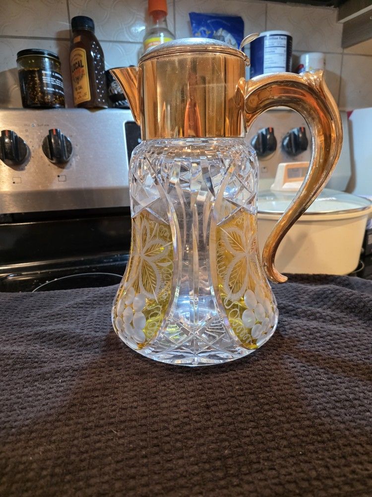 Vintage Glass Drink Pitcher 