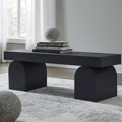 Solid Wood Bench - Black