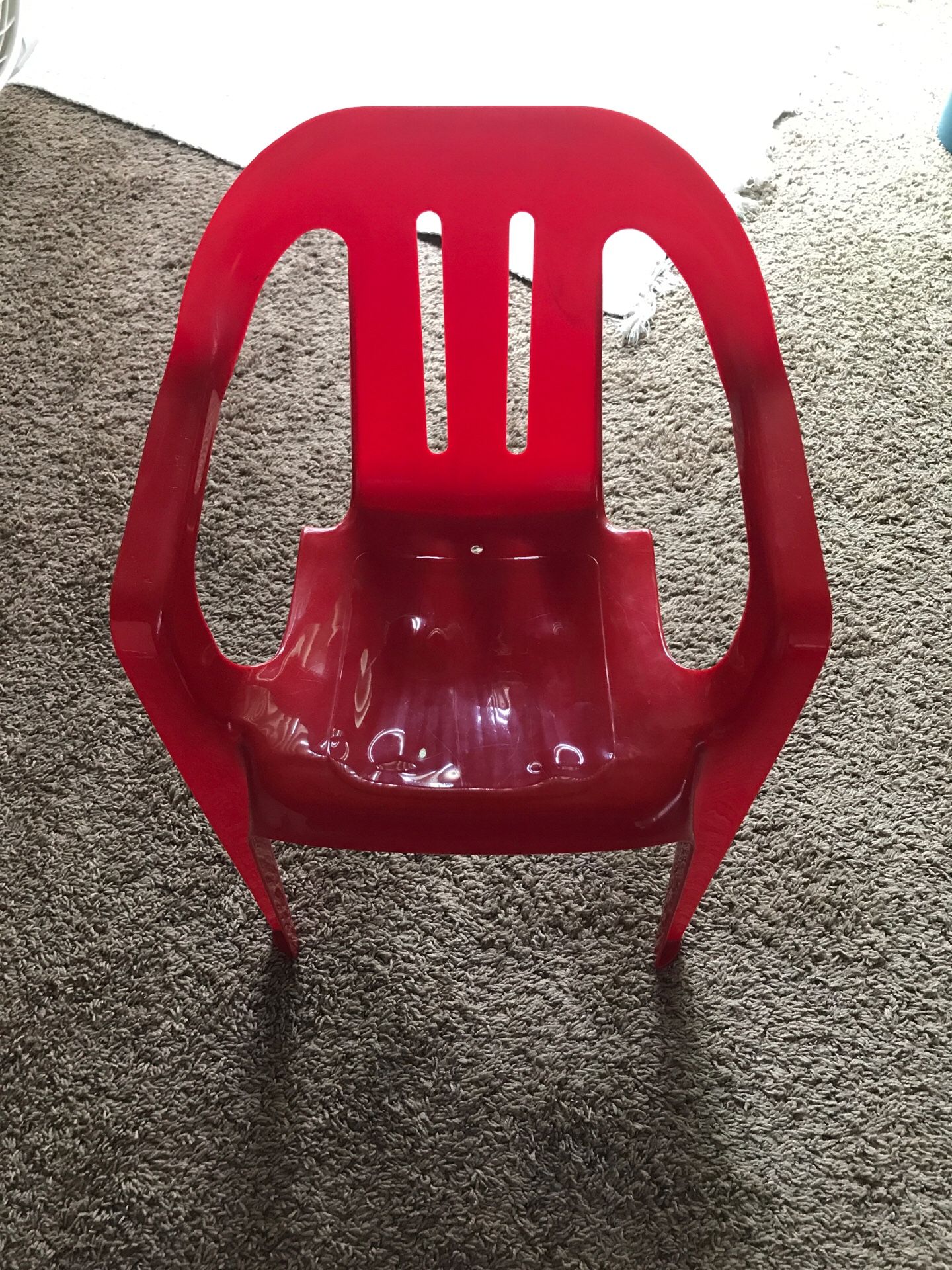 Kids plastic patio red chair
