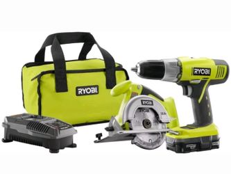 Ryobi Drill Circular Saw Starter Combo Kit 18-Volt Lithium-Ion Cordless (2-Tool)