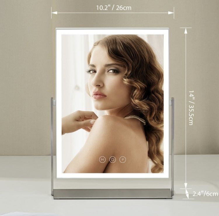 New! Vanity Mirror with Lights, 14 inch Makeup Mirror with 3 Color Light