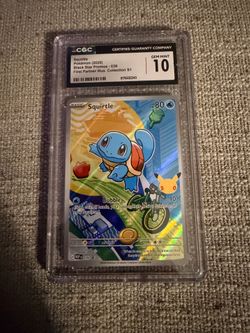 Squirtle First Partner Black star promo CGC 10