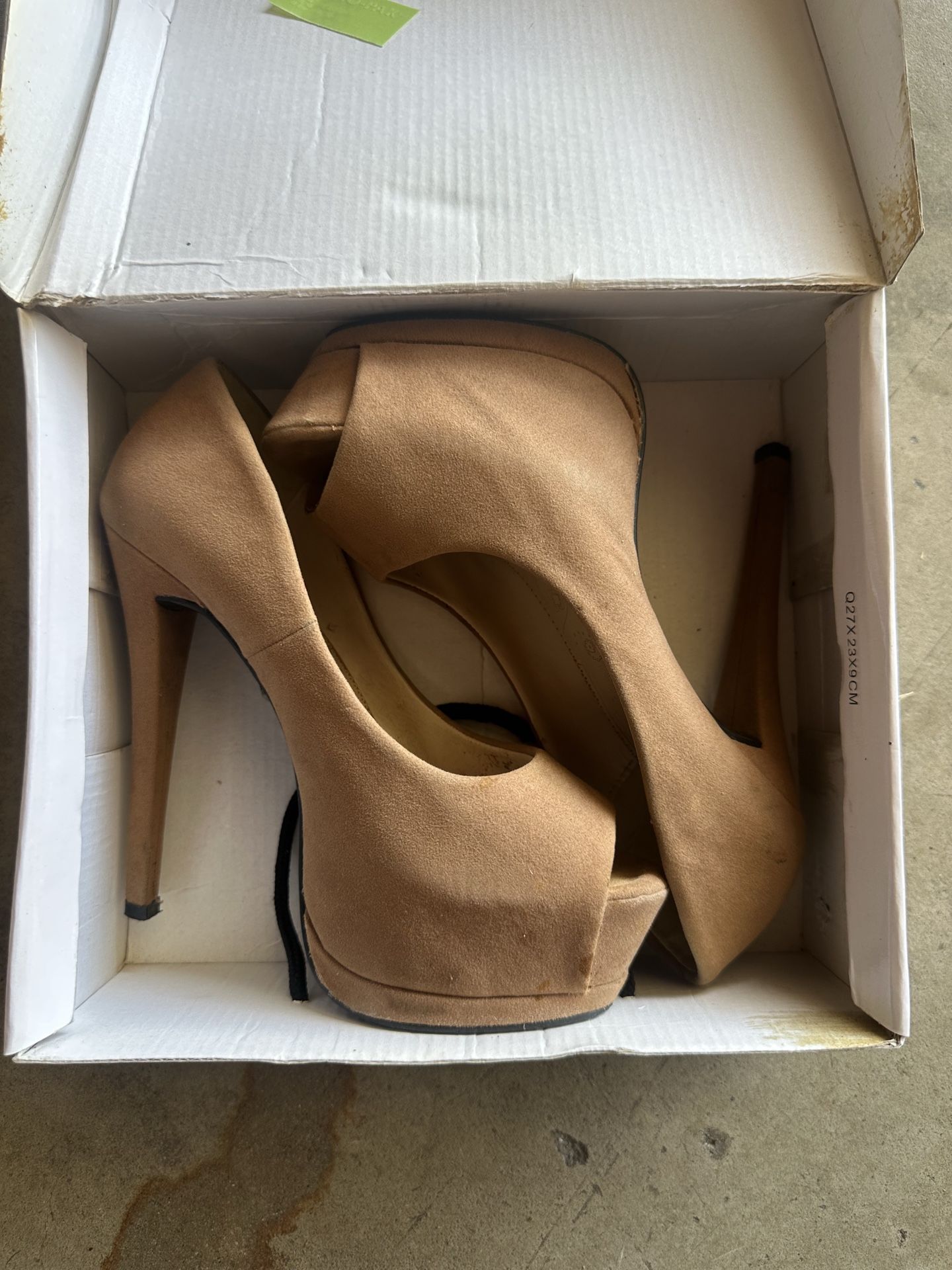 Suede Light Brown Heels