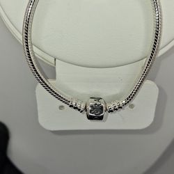 Pandora Moments Barrel Clasp Snake Chain Bracelet