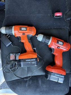 Two Black Decker Drills W/ Battery And Charger