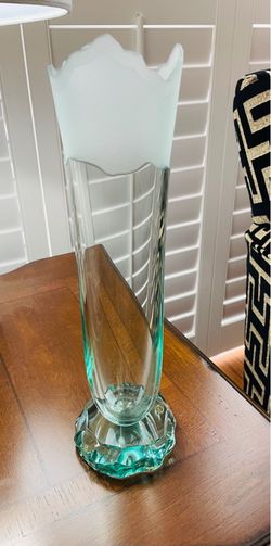Vintage Stephen Schlanser signed glass sculptural vase