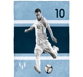 Messi Plush Throw Blanket, Twin/Full Size New