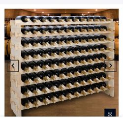 Stackable Modular Wine Rack 96 Bottle Wine Storage Stand Wooden Wine Holder Display Shelves


