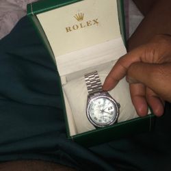Rolex Watch Date just Diamond Bezel