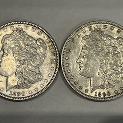 1890 & 1890-O Morgan 90% Silver Dollars 