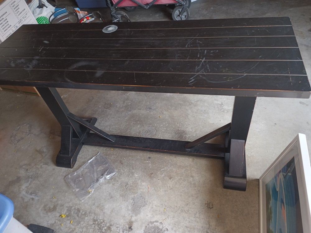 BALLARD DESIGN BLACK WOOD CONSOLE TABLE - $425 (costa mesa)