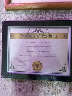 New Certificate of Achievement frame
