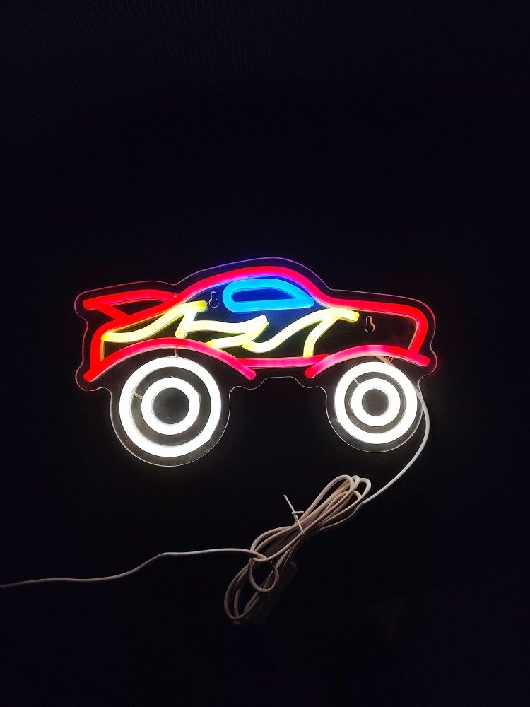 OFF ROAD LED RACE CAR LIGHT SIGN. 13" X 7". 6 FT. USB CORD. NEW. PICKUP ONLY