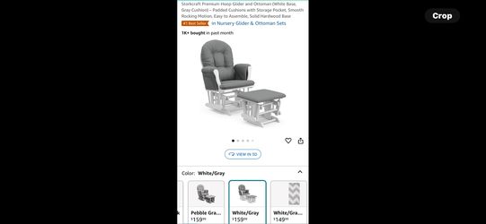 Storkcraft Glider and Ottoman