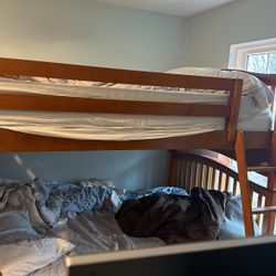 Solid Wood Bunk Bed With Ladder And Side Stair