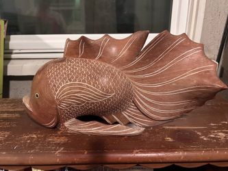 VINTAGE Hand-carved JAPANESE Wooden Fish
