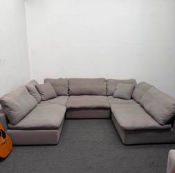 Gray 5-Piece Cloud Couch Sectional - 11ft x 7ft - Freshly Cleaned - Delivery Available!