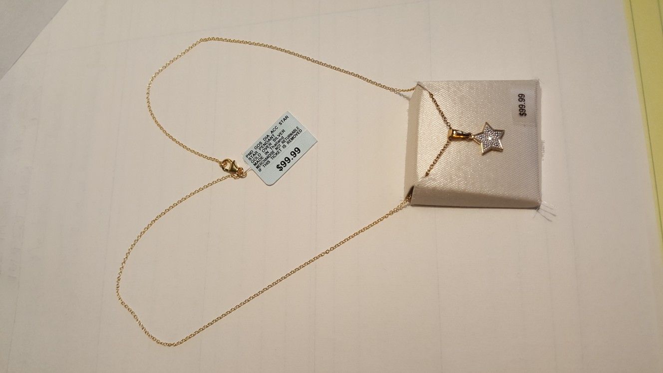 Star Pendant Gold over silver