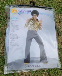California Costumes Disco King Gold 70's Retro Fever Dancer Mens M 40-42 NEW