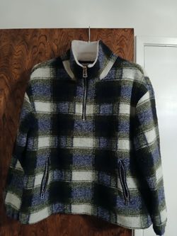 Plaid Fleece Quarter-Zip Pullover