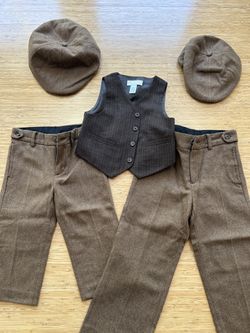 Janie And Jack New Pant, Hat And Vest Set