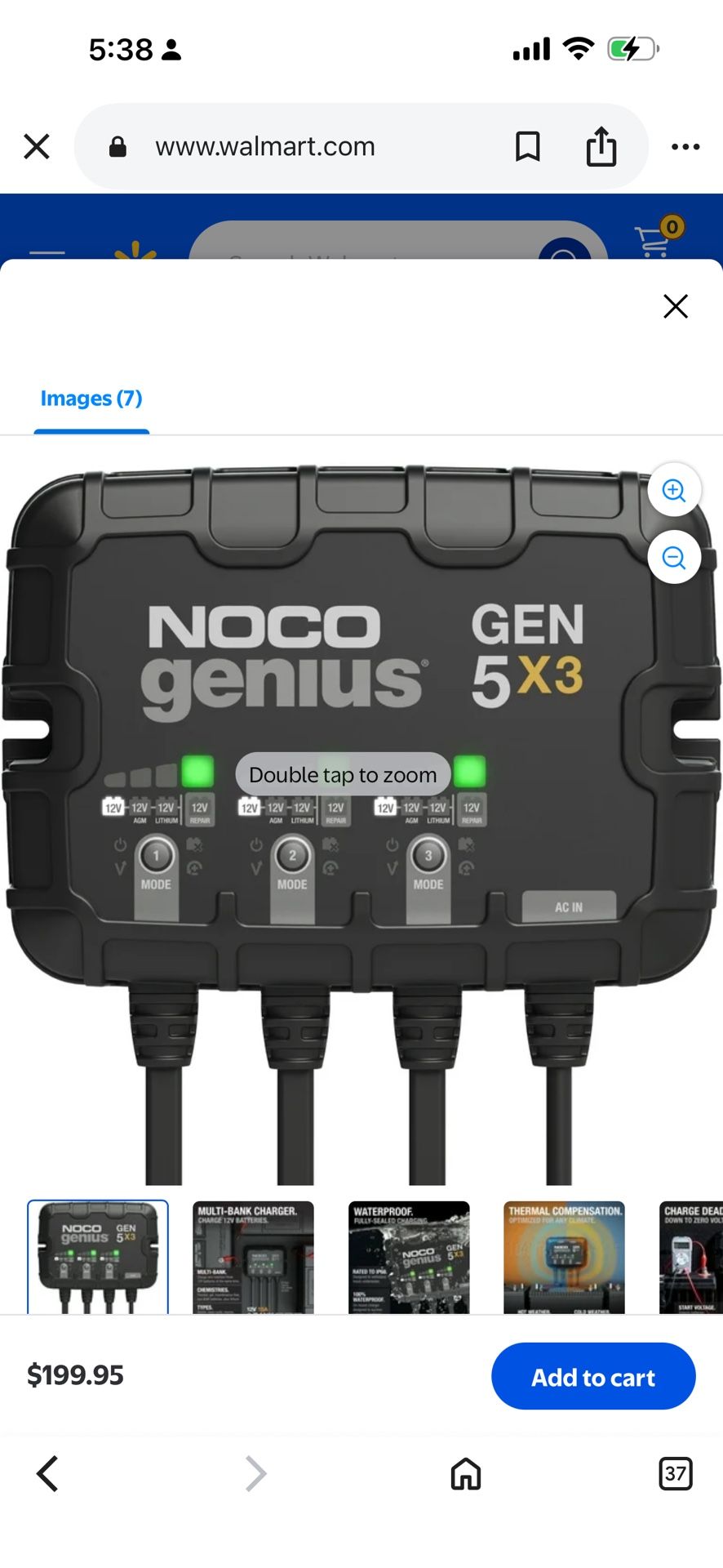NOCO Genius GEN5X3: 3-Bank 15A (5A/Bank) 12V Onboard Battery Charger and Maintainer
