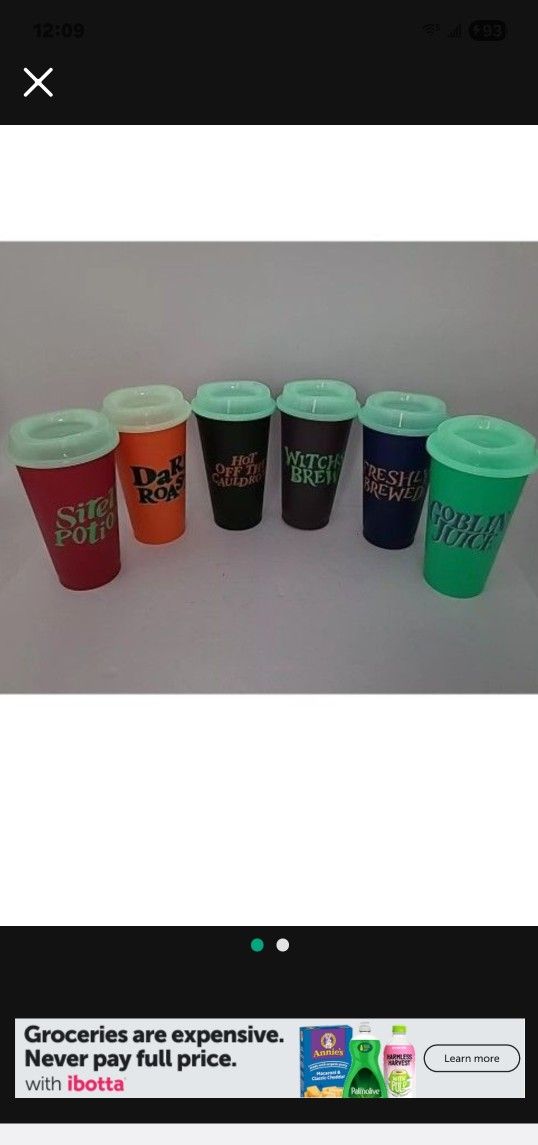 Starbucks Halloween Glow In The Dark Reusable Hot Cups 2020 Set Of 6