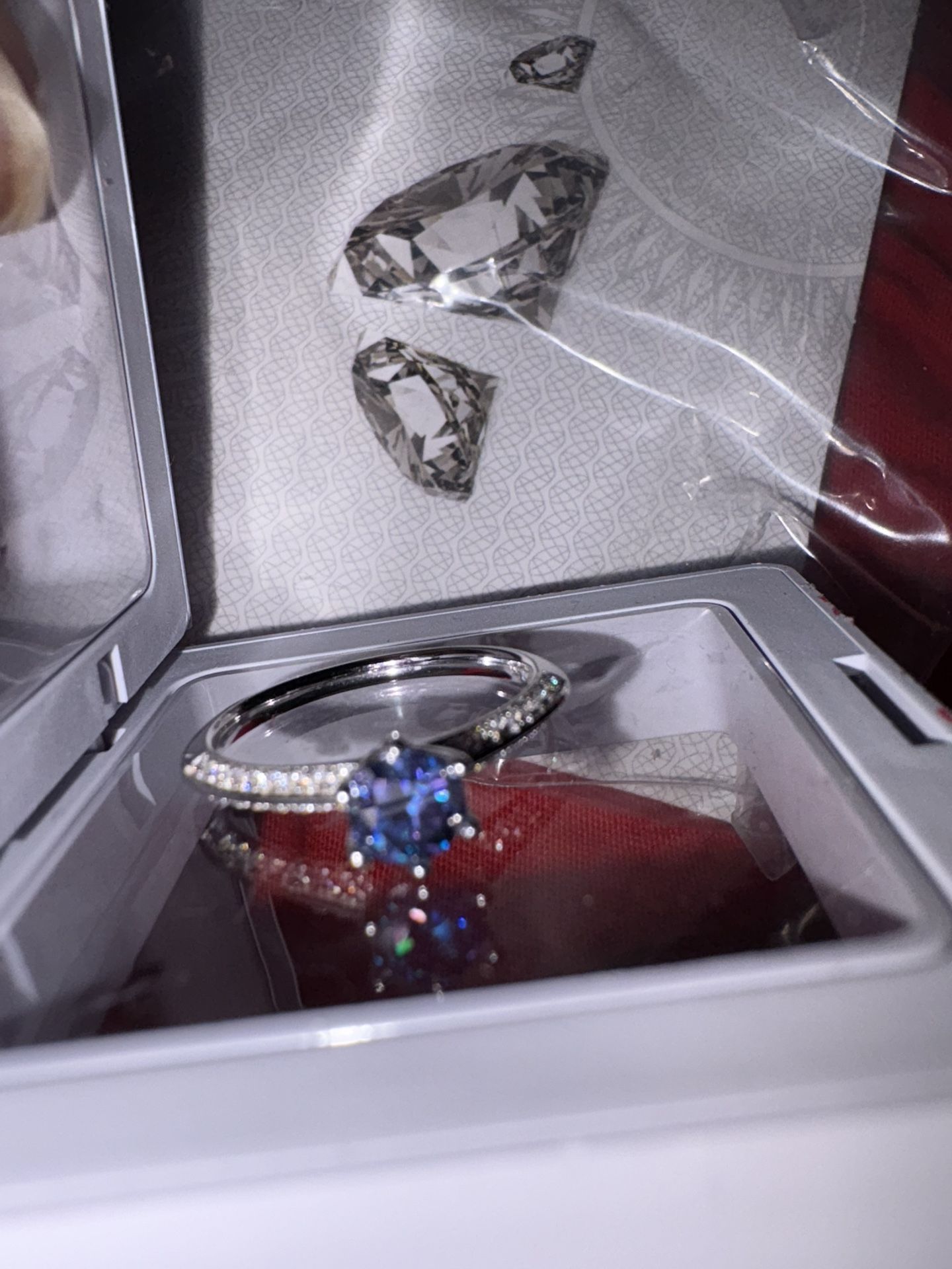 Moissanite Rings Size 8 | Silver, Blue & Pink | Diamond Tester Pass ✅