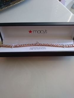 Macy's Diamond Accent Fine Siver Plated womans bracelet