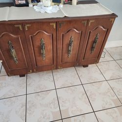 Sewing machine cabinet. 