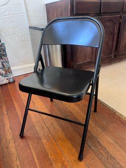 (2) Steel Folding Chairs - Black