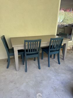 Gray dining table w 6 chairs