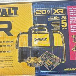 DeWalt 20V Max 5 Ah Lithium Ion battery And Charger Kit With Bag (DCB205CK) 