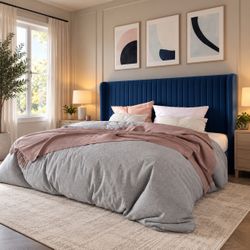 Full Size Bed Frame Velvet Upholstered Bed Frame NEW IN BOX